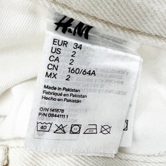 H&M Studio Collection Straight Slim Jeans. Light Beige Striped. Size 2 - Picture 5 of 15